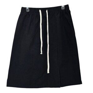 Ananova Black A-Line Midi Skirt Elastic Waist Size Large NWT